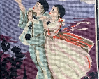 Francuski haft krzyżykowy – Pierrot i kolumbi, kolekcja SEG de Paris (14c)