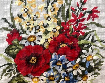 Floral Tapestry. roses needlepoint, OLD WORLD DECOR #38D
