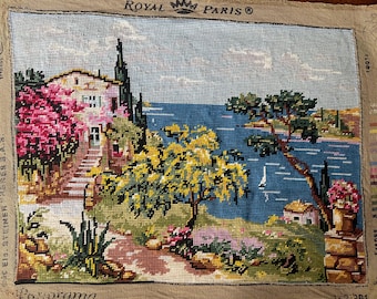 Vista al mar Meditérranée: bordado vintage, decoración del viejo mundo (58 F)