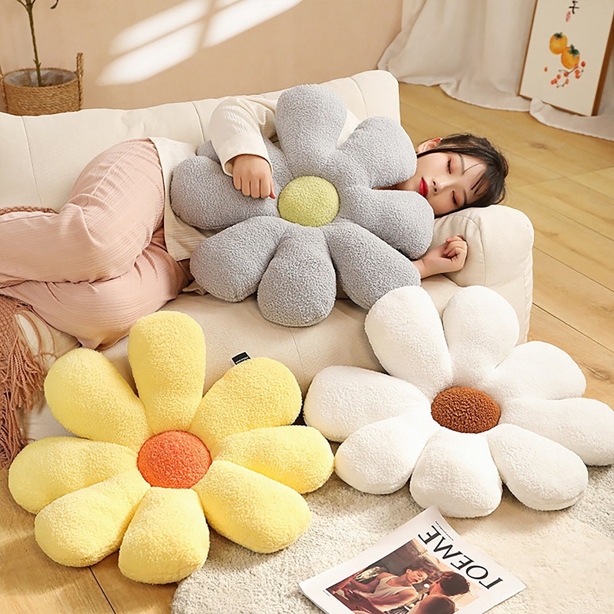 Fluffy Plush Square Waist Throw Pillow Case Sofa Cushion Cover Home Decor  AU