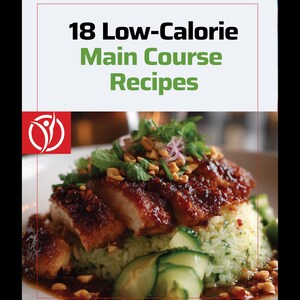 Recetas de platos principales bajos en calorías (PDF) / 18 ideas de cenas saludables para bajar de peso / Libro de cocina de alimentación limpia (eBook) / Descarga instantánea