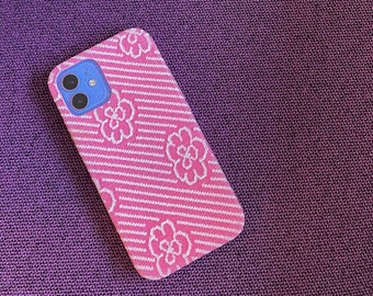 Baby Pink Flower Print | Vintage Fabric iPhone 12/12 Pro, iPhone 13 Pro Case | ROLLO ROLLO