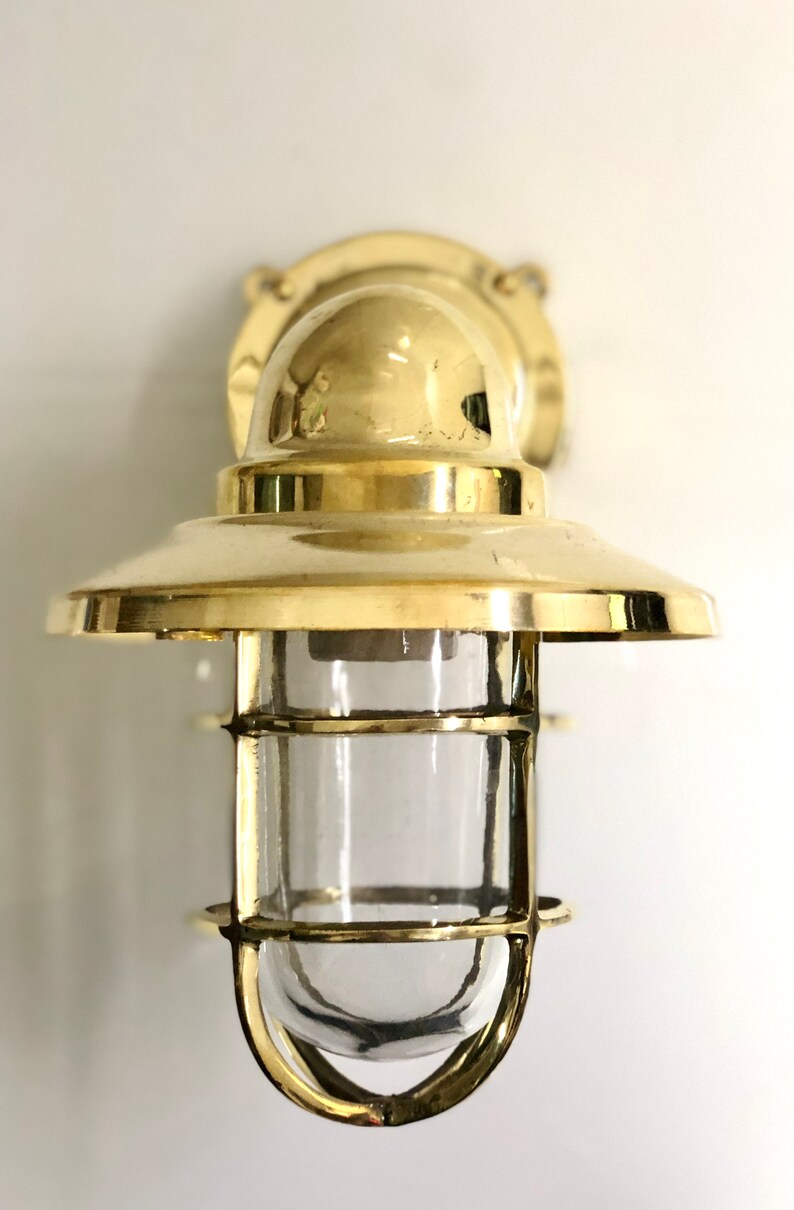 Large Nautical Swan Neck 90 Degree Passage Wall Light Extra Shade Junction Box