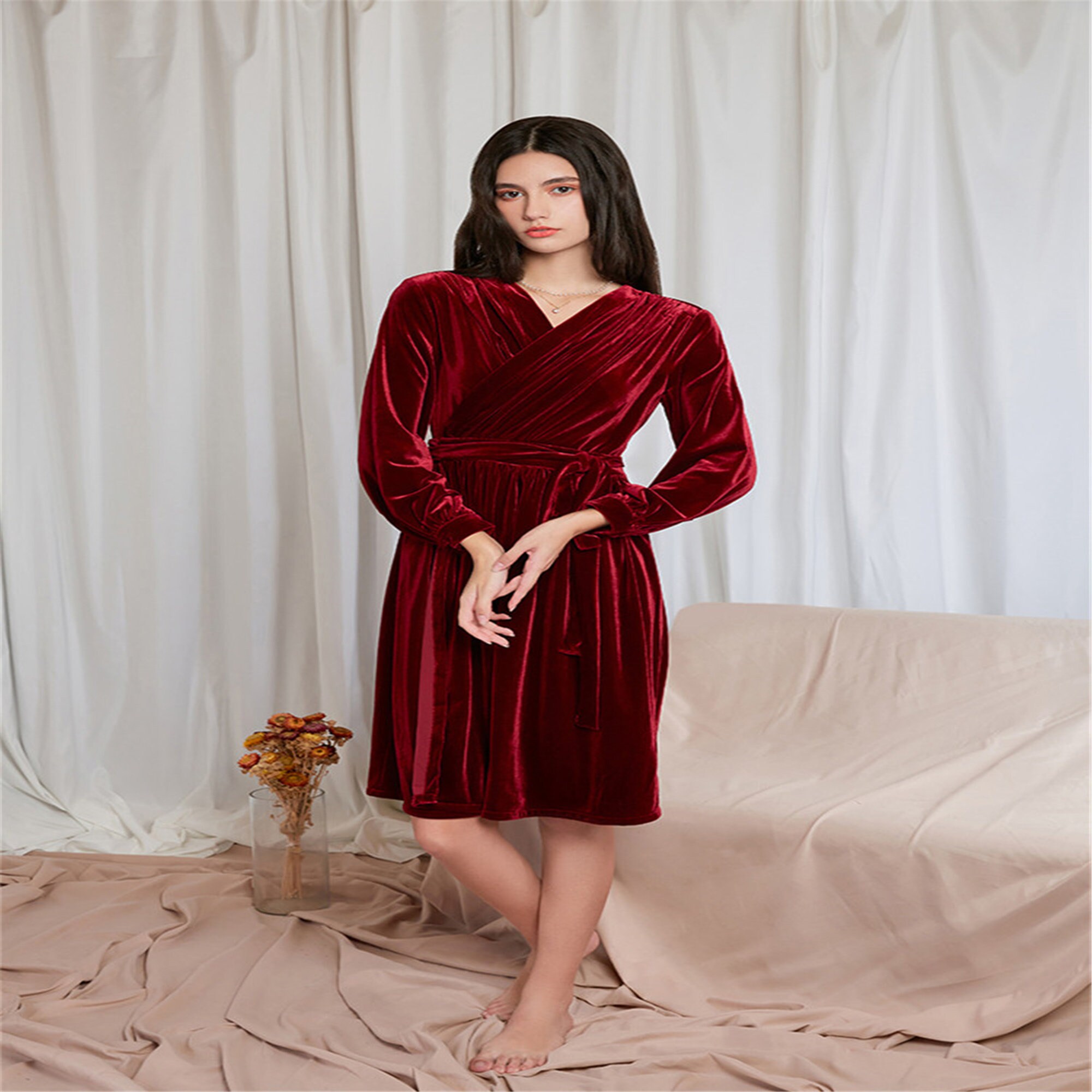 Velvet dressing gown bride wedding bridesmaid dressing gown Etsy