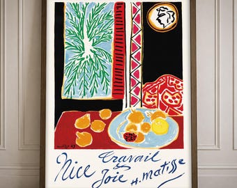 Matisse Inspired Poster Colorful Modern Wall Art French Riviera Print Mediterranean Bedroom Decor Contemporary