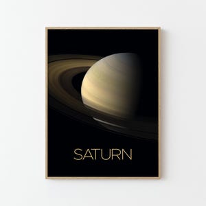 Saturn NASA Space Travel Poster Print | Stars Planets Universe Cosmos
