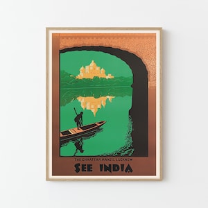 Chhattar Manzil Vintage Travel Poster: Lucknow India Art Print
