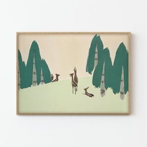 Deer from Momoyogusa Japanese Fine Art Print | Kamisaka Sekka | Home Decor