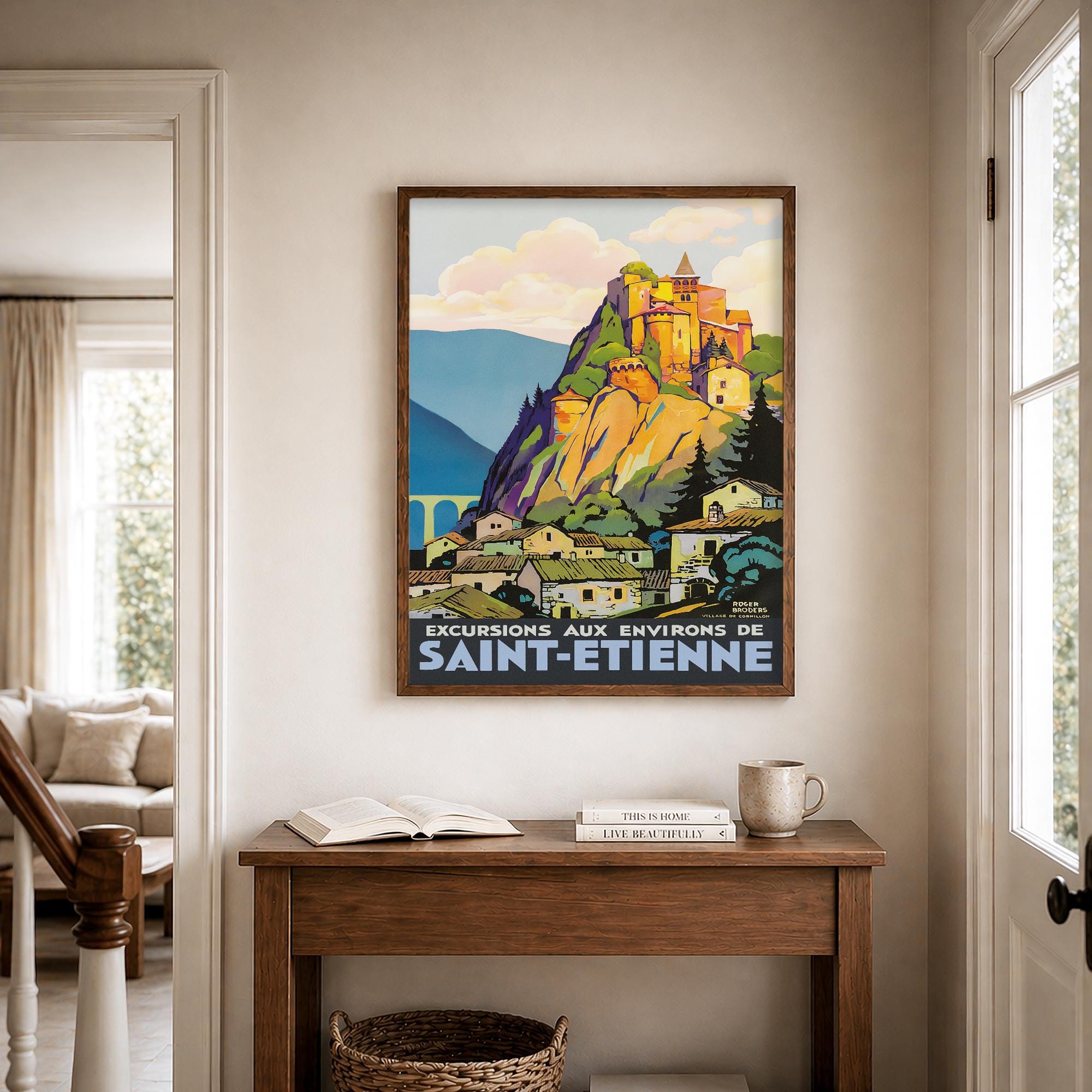 額装品/Musee de Saint-Etienne/レジェ/アート/ポスター Saint-Étienne France Vintage Travel Poster Print, Retro French