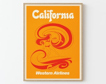 California USA Vintage Travel Poster Fine Art Print | Home Decor | Wall Art Print