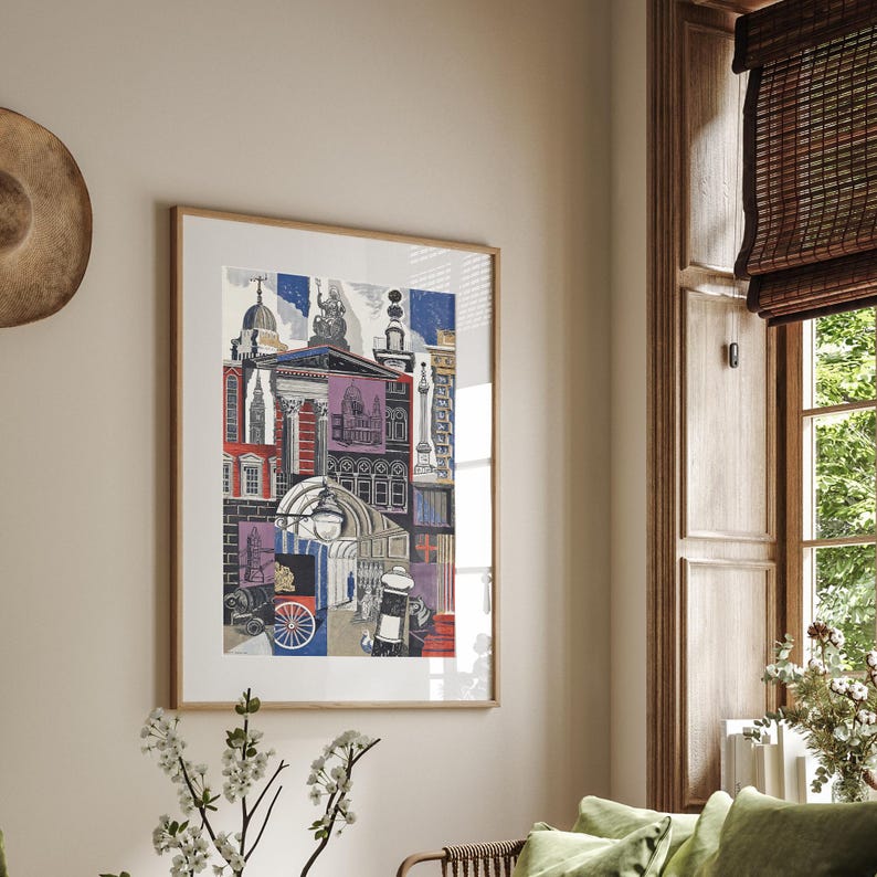 London the City Vintage Travel Poster Custom Art Print Home Decor Wall