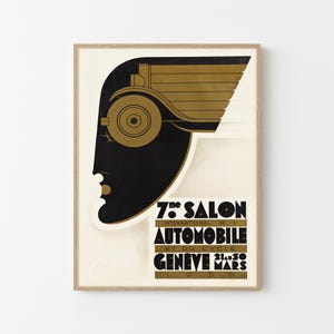 Póster publicitario vintage del Salón del Automóvil de Ginebra, impresión artística, decoración del hogar, arte de pared retro, regalo