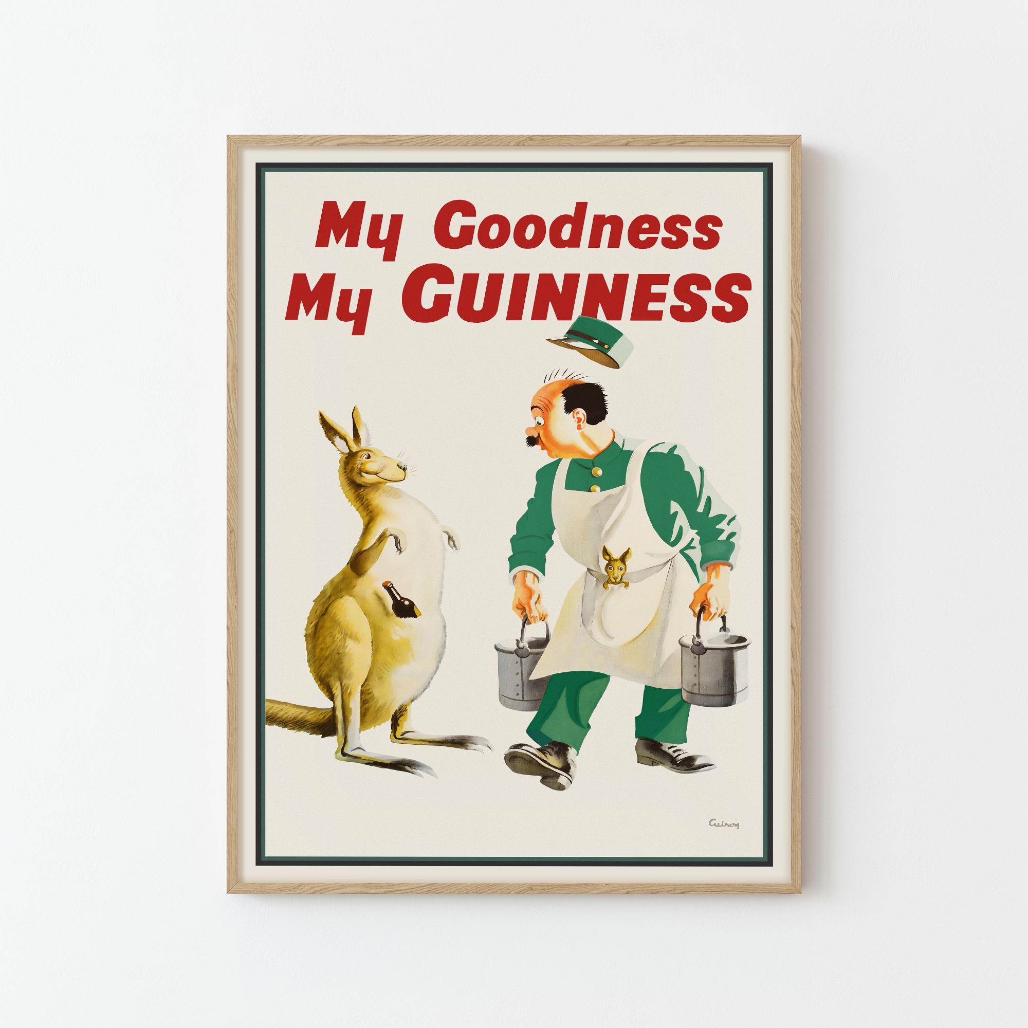 Guinness Kangaroo Poster Print | Vintage John Gilroy Irish Beer