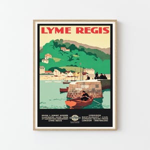 Lyme Regis Britain Vintage Travel Poster Custom Art Print | Home Decor Wall Art Gift