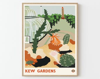 Kew Gardens Vintage Travel Poster: London Underground Art Print