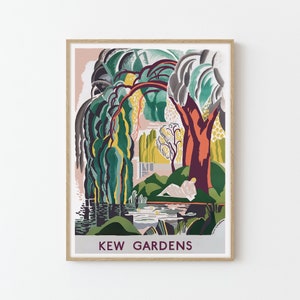 Kew Gardens London Britain Vintage London Poster Print | Home Decor | Wall Art Print