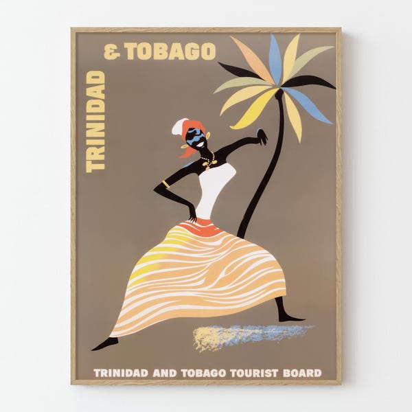 Vintage Trinidad and Tobago Poster Caribbean Retro Travel Wall Art Print