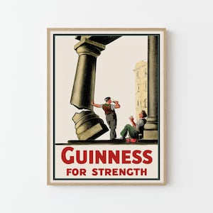 Guinness For Stärke Vintage Werbeplakat Benutzerdefinierte Kunstdruck | Wohnkultur Wandkunst Geschenk