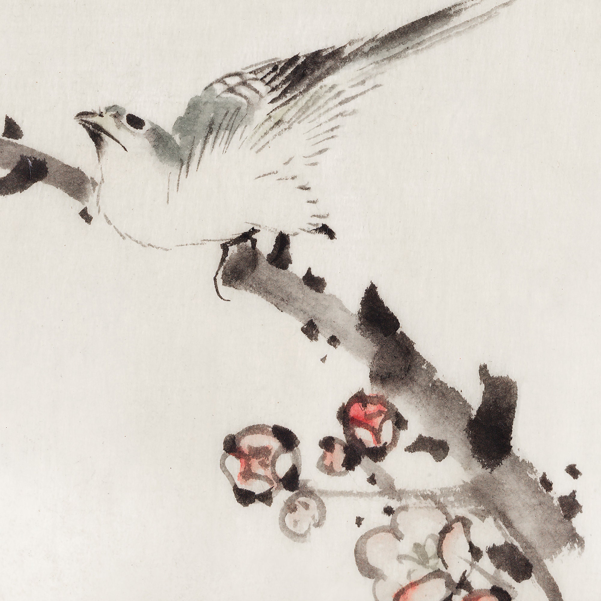 水彩画 真作 三鳥絵bird　watercolor painting　japan Three Birds Perched on Branches Japanese Fine Art Print | Home