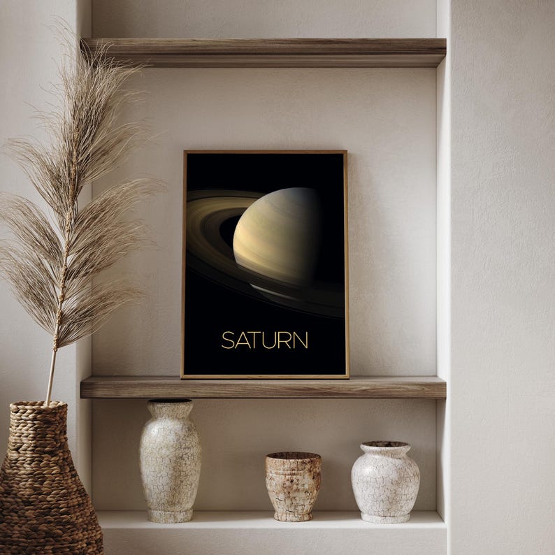 Saturn NASA Space Travel Poster Print | Stars Planets Universe Cosmos ...