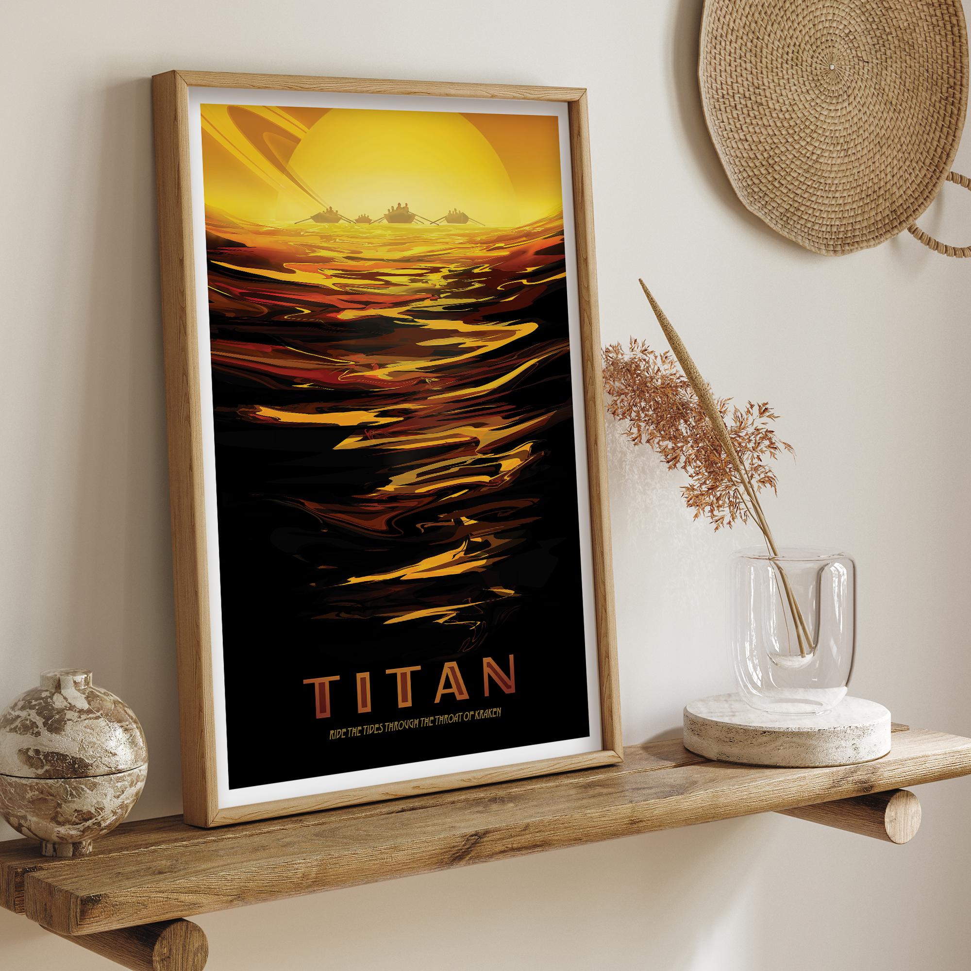 Titan NASA Space Travel Poster Print | Stars Planets Universe Cosmos - Etsy