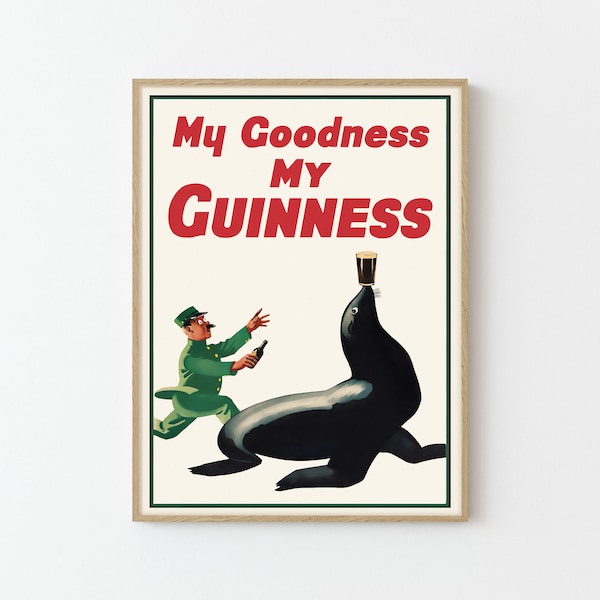 Guinness Irish Stout Vintage Advertising Poster Fine Art Print | Home Decor