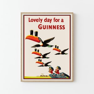 Vintage Guinness Toucan Irish Pub Poster Print | Gift Wrapping Optional