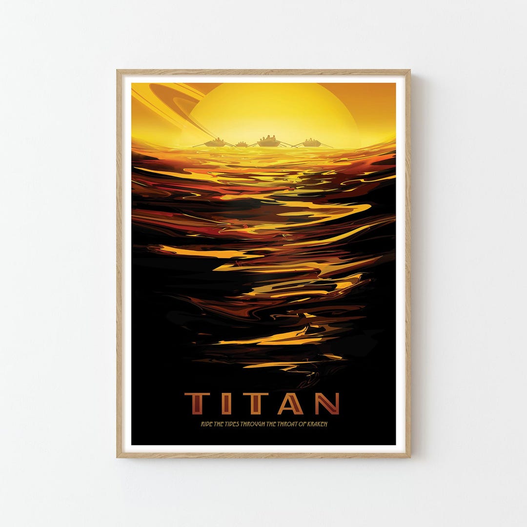 Titan NASA Space Travel Poster Print | Stars Planets Universe Cosmos - Etsy