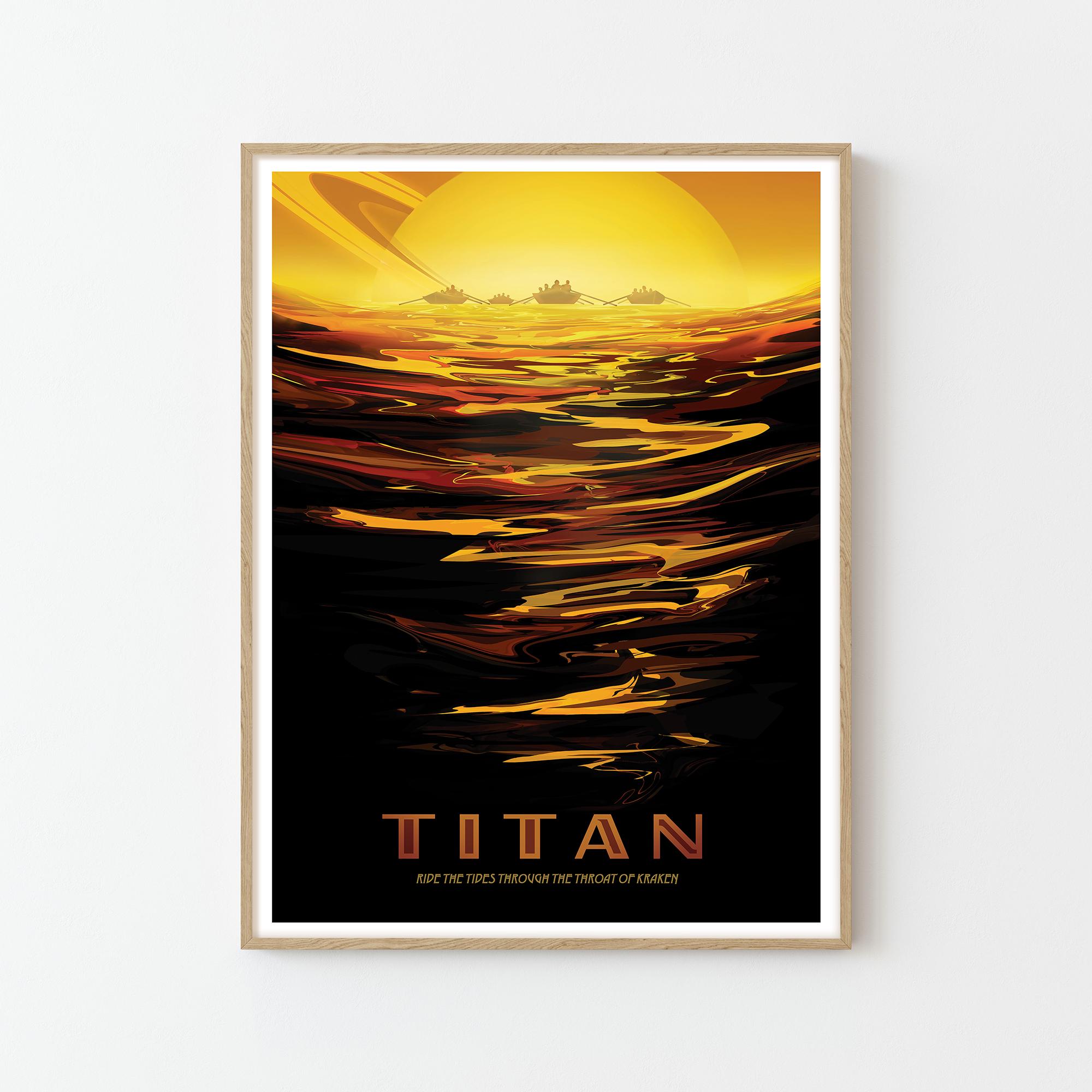 Titan NASA Space Travel Poster Print | Stars Planets Universe Cosmos - Etsy