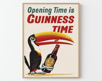 Guinness Vintage Ad Poster Custom Art Print | Home Decor Wall Art Gift