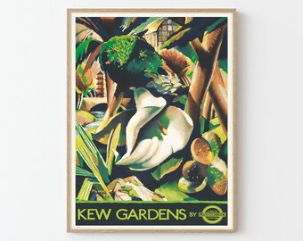 Kew Gardens London Vintage Travel Poster Fine Art Print | Home Decor | Wall Art Print