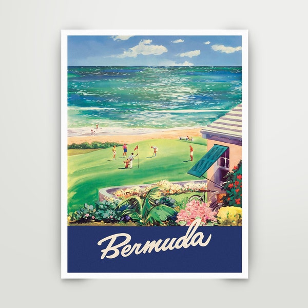 Bermuda Vintage Travel Poster instant download PDF file