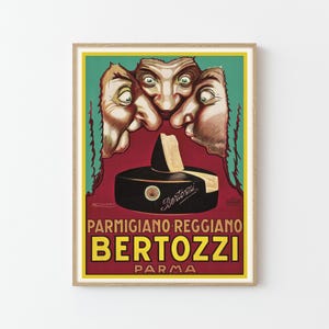 Bertozzi Vintage Käse Anzeige Poster Benutzerdefinierte Kunstdruck | Wohnkultur Wandkunst Geschenk