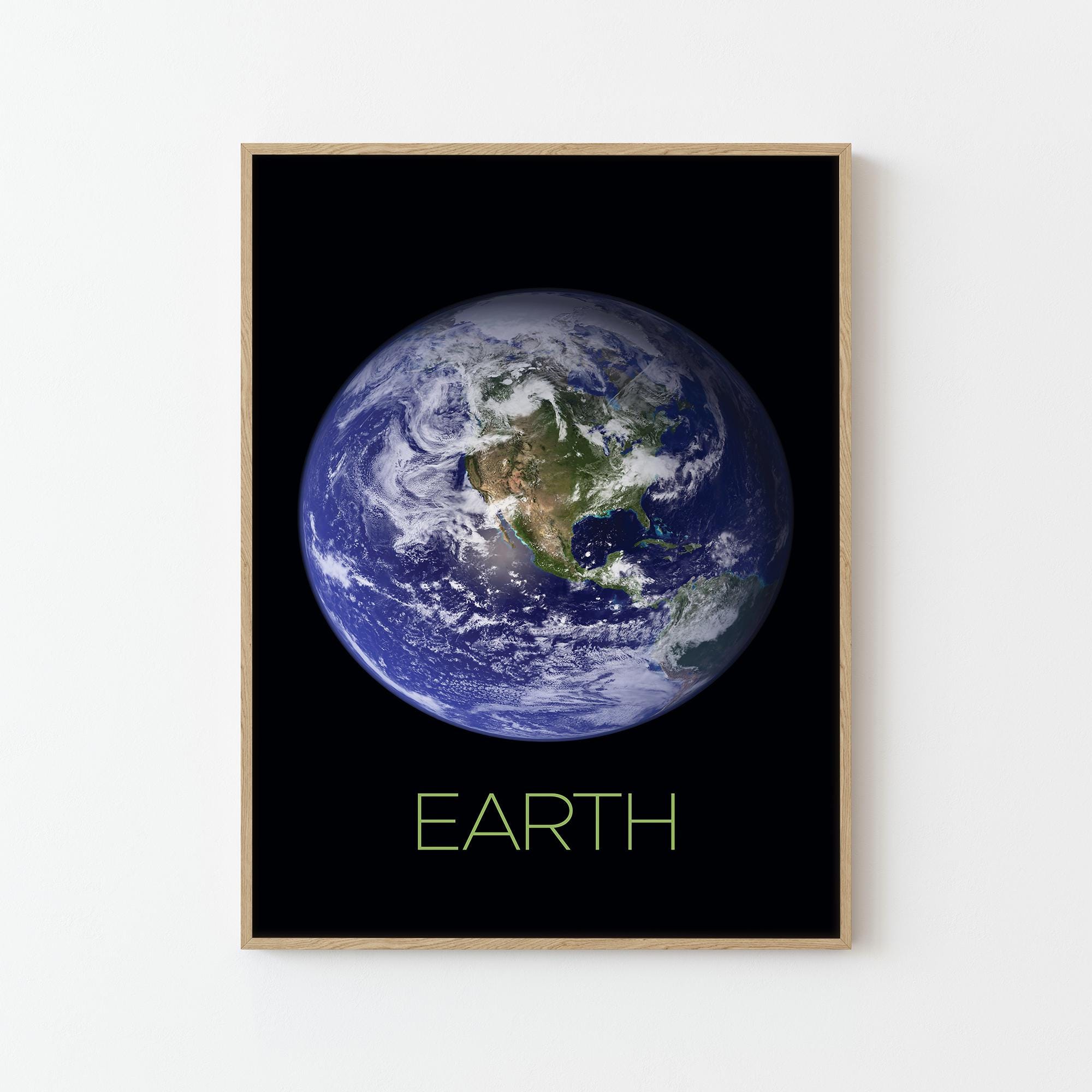 Earth NASA Space Travel Poster Print | Planets Wall Art | Home Decor - Etsy