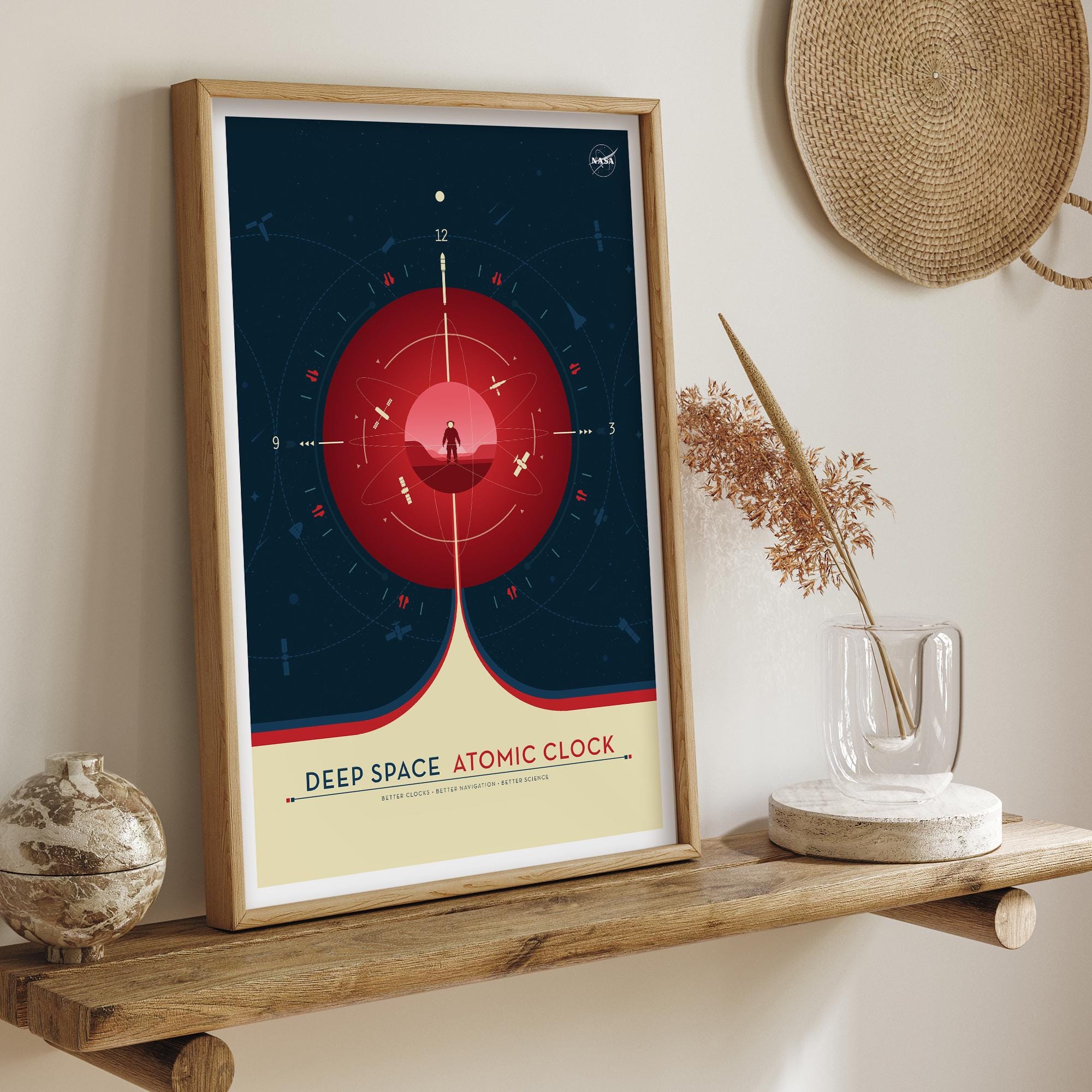 Deep Space Atomic Clock NASA Space Travel Poster Print | Stars Planets ...