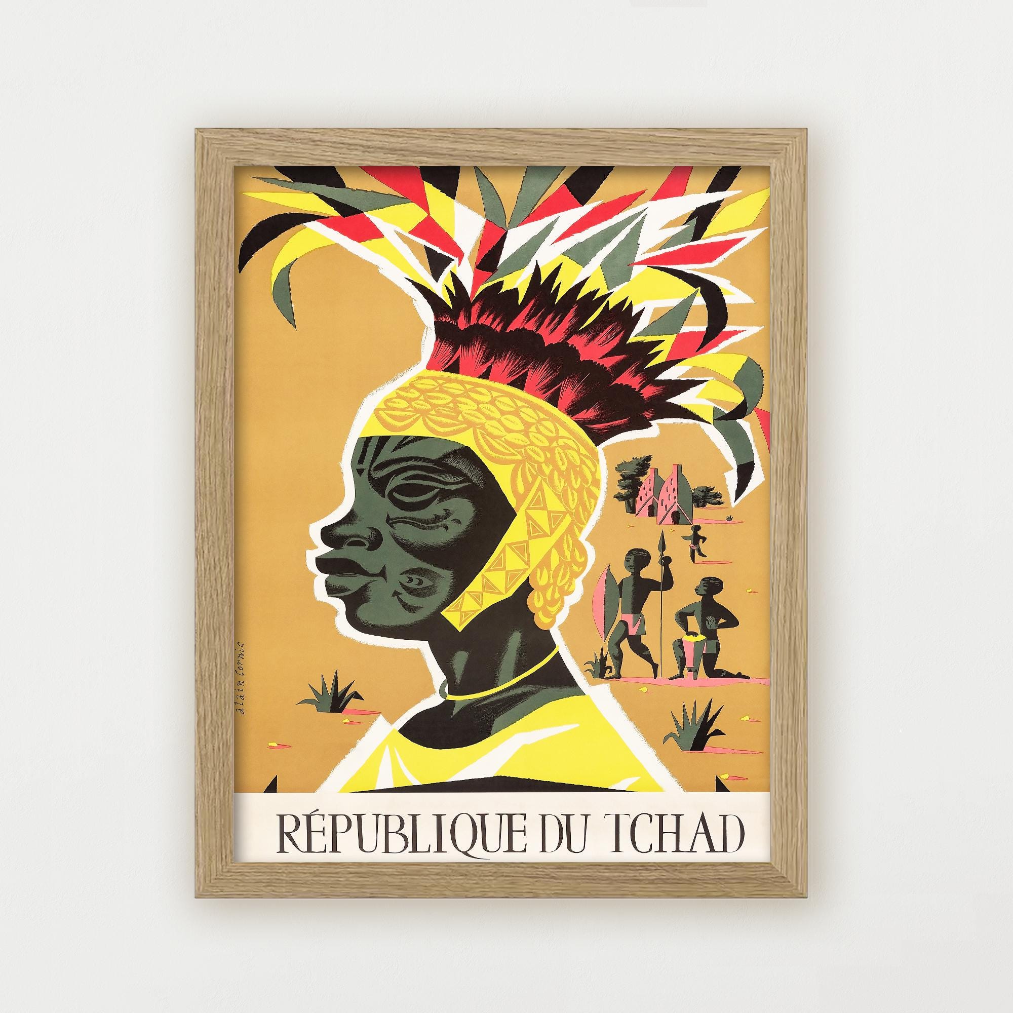 Vintage Chad Travel Poster République Du Tchad Africa Tourism Wall