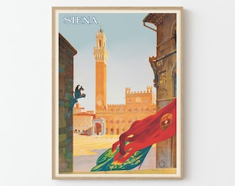 Siena Italy Vintage Travel Poster Fine Art Print | Home Decor | Wall Art Print