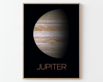Jupiter NASA Space Travel Poster Print | Planets Wall Art | Home Decor