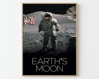 Moon NASA Space Travel Poster Print | Stars Planets Universe Cosmos