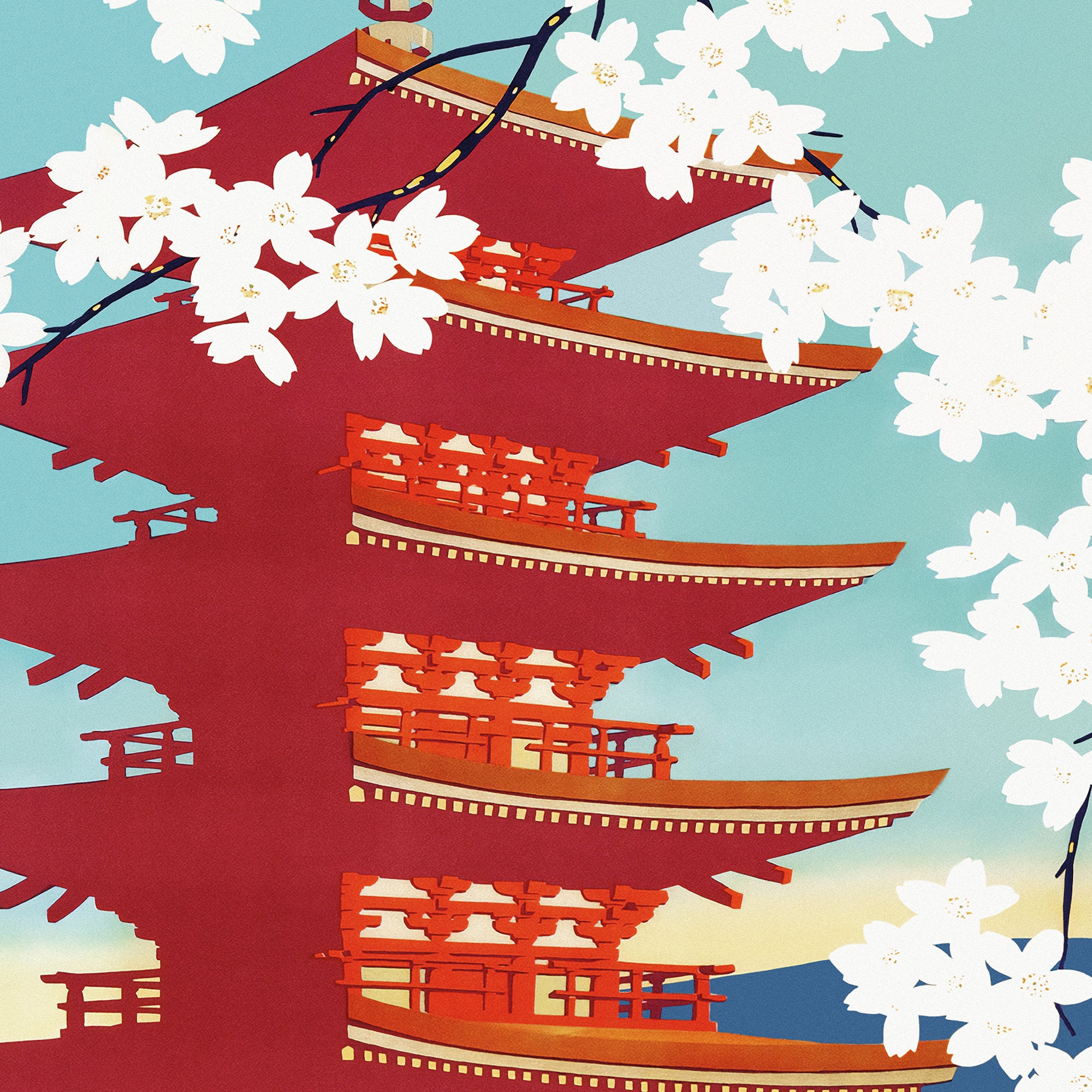 Japan Vintage Travel Poster Instant Download JPG File | Printable
