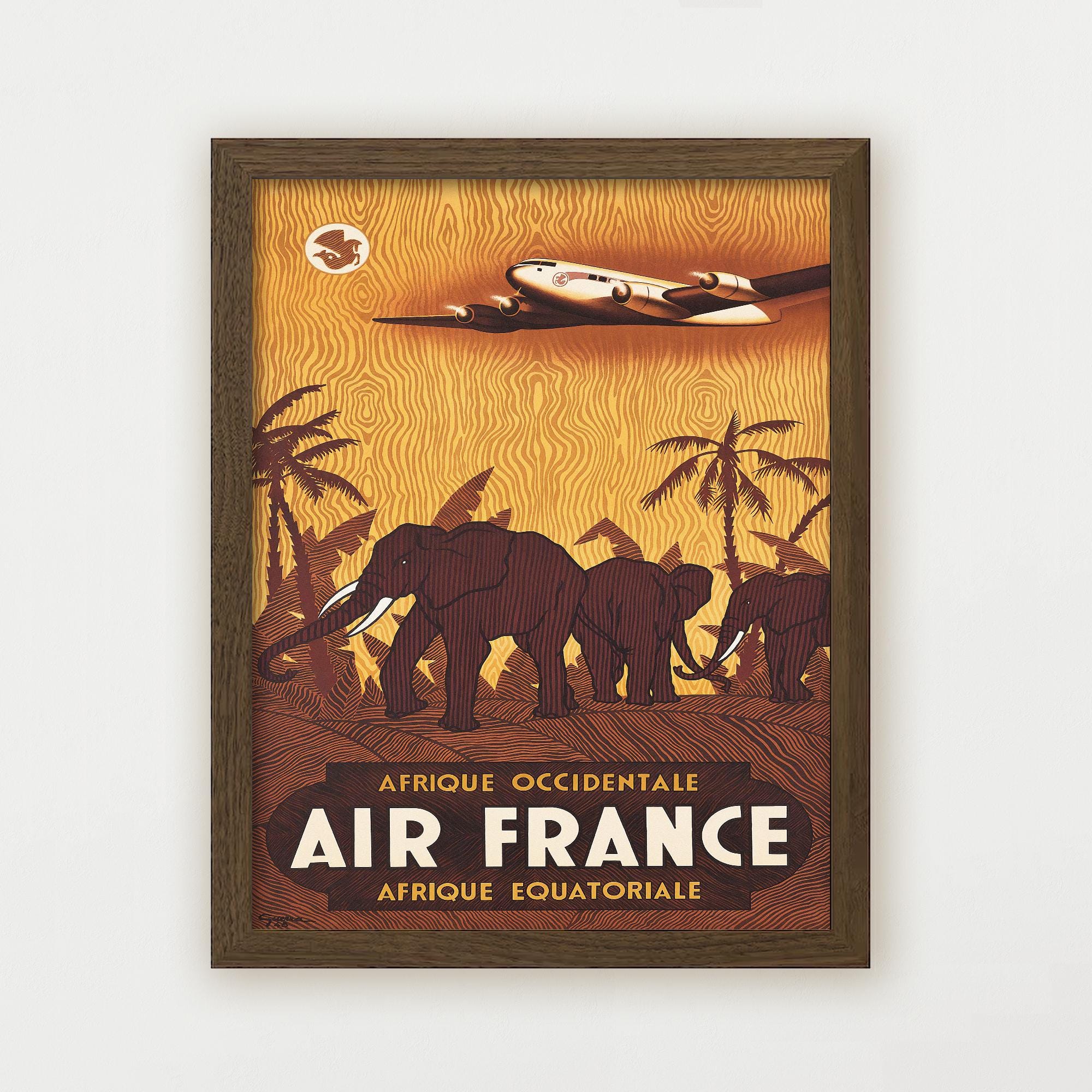 Vintage Air France Africa Poster Afrique Occidentale Travel Wall