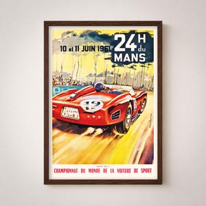 Le Mans 24H Vintage Car Race Poster Print Retro Motorsport Wall Art