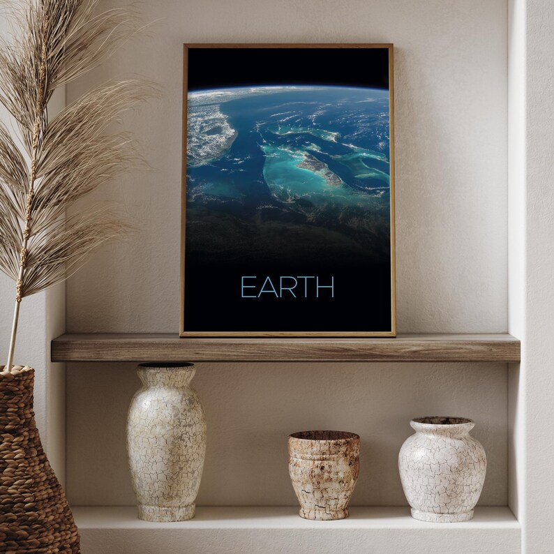 Earth NASA Space Travel Poster Print | Stars Planets Universe Cosmos - Etsy