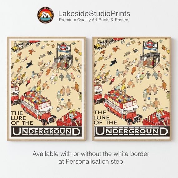 London Vintage Travel Poster the Lure of the Underground Print