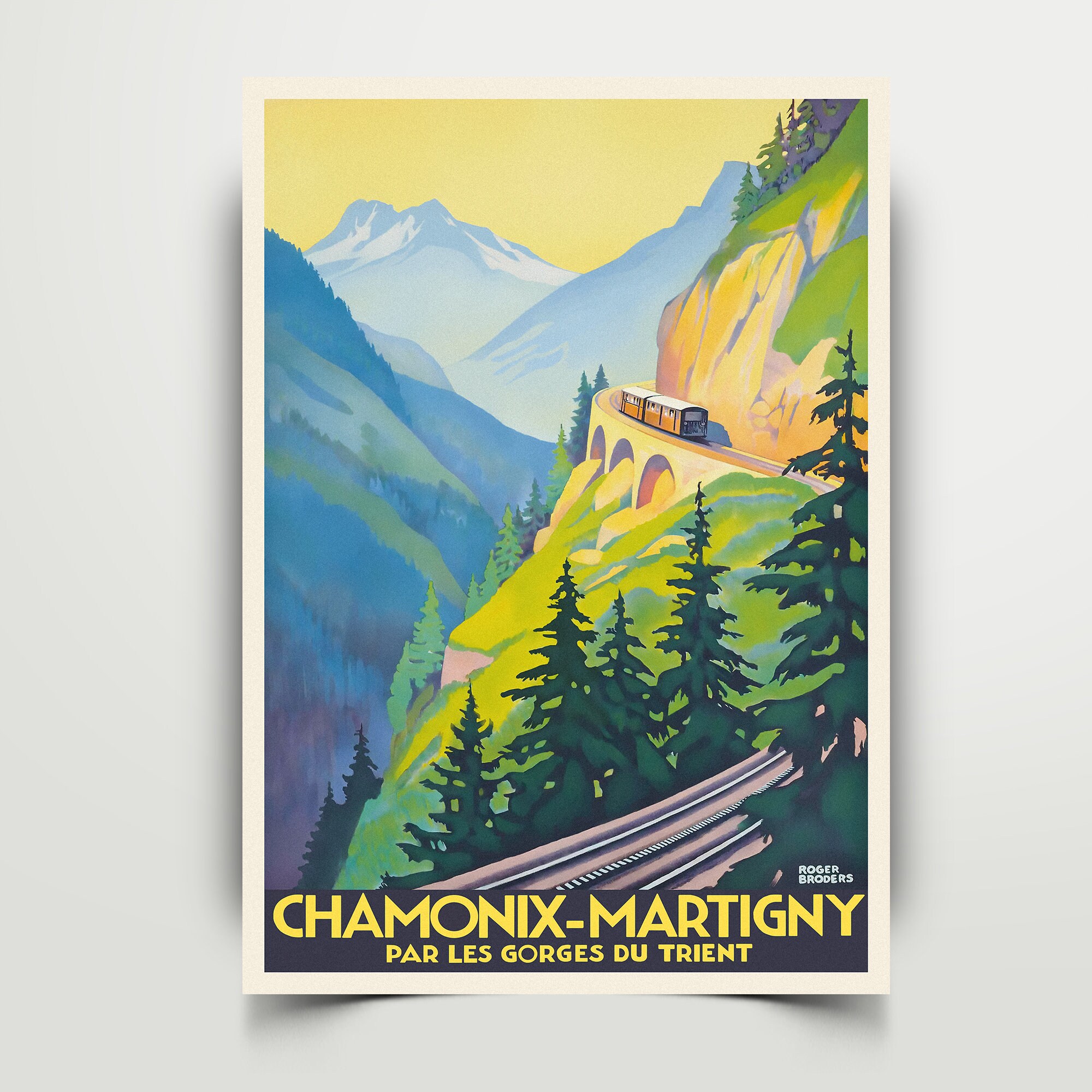 Lab Tilstedeværelse Grønne bønner Chamonix Martigny Vintage Travel Poster Instant Download PDF - Etsy