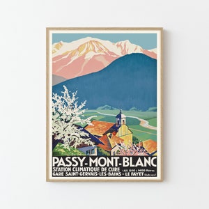 Passy Mont Blanc France Vintage Travel Poster Fine Art Print | Home Decor | Wall Art Print