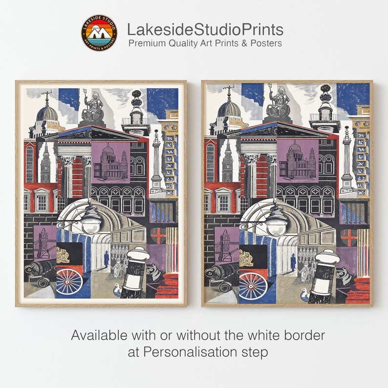 London the City Vintage Travel Poster Custom Art Print Home Decor Wall