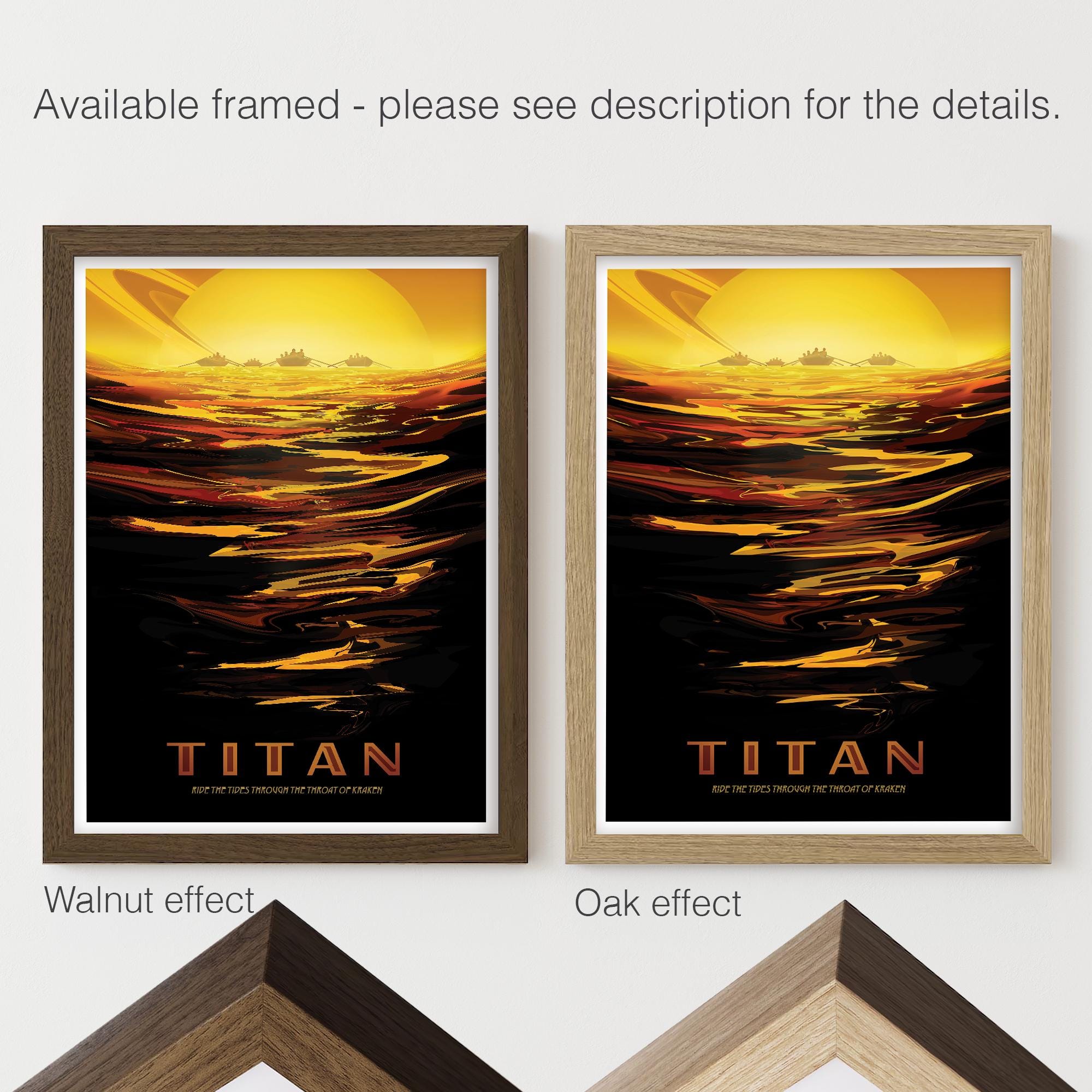 Titan NASA Space Travel Poster Print | Stars Planets Universe Cosmos - Etsy