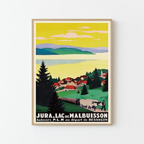 Jura Lac de Malbuisson France vintage Travel Poster Fine Art Print  Décoration de maison -  Canada