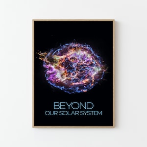 Póster de viaje espacial de Casiopea / Estrellas, planetas, universo, cosmos
